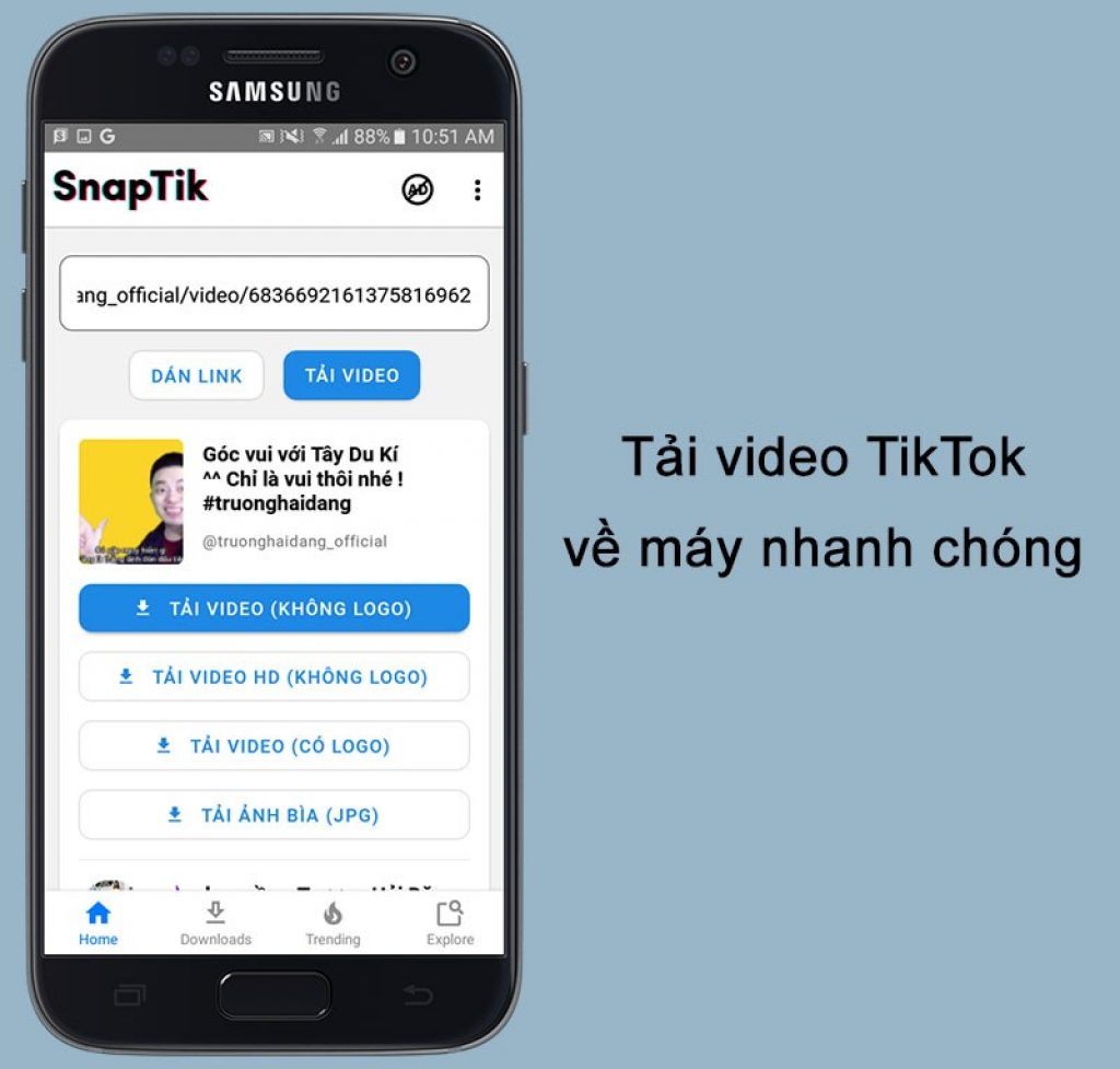 SnapTik: Tải video TikTok không có logo