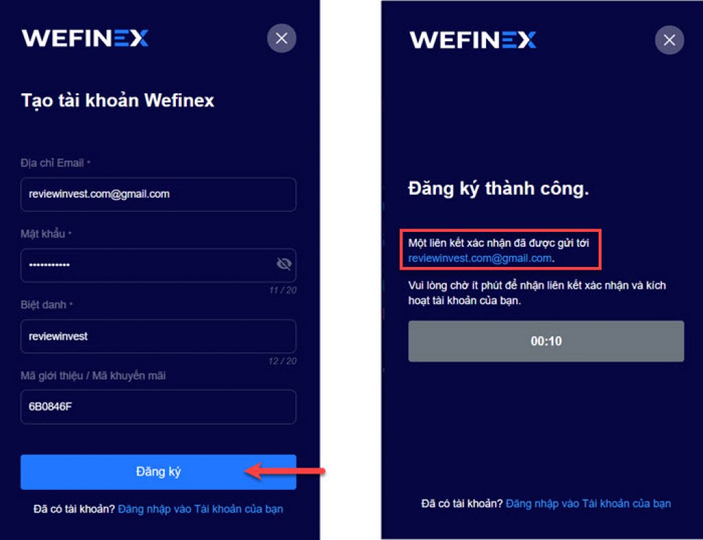 Cách Đăng nhập Wefinex thành công 100%