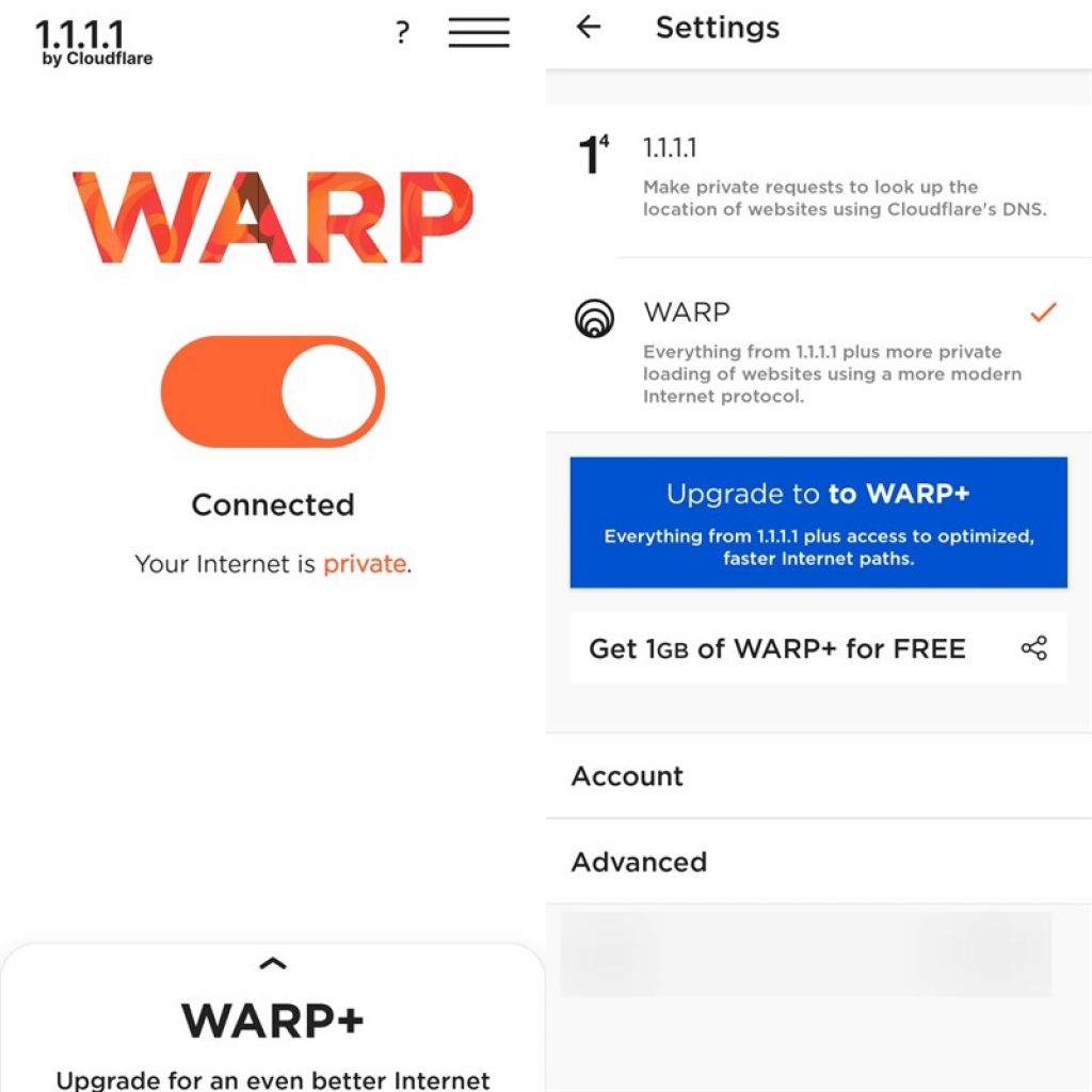 Cách nhập code 1.1.1.1 dịch vụ VPN Warp+ lên đến 270 TB trên điện thoại