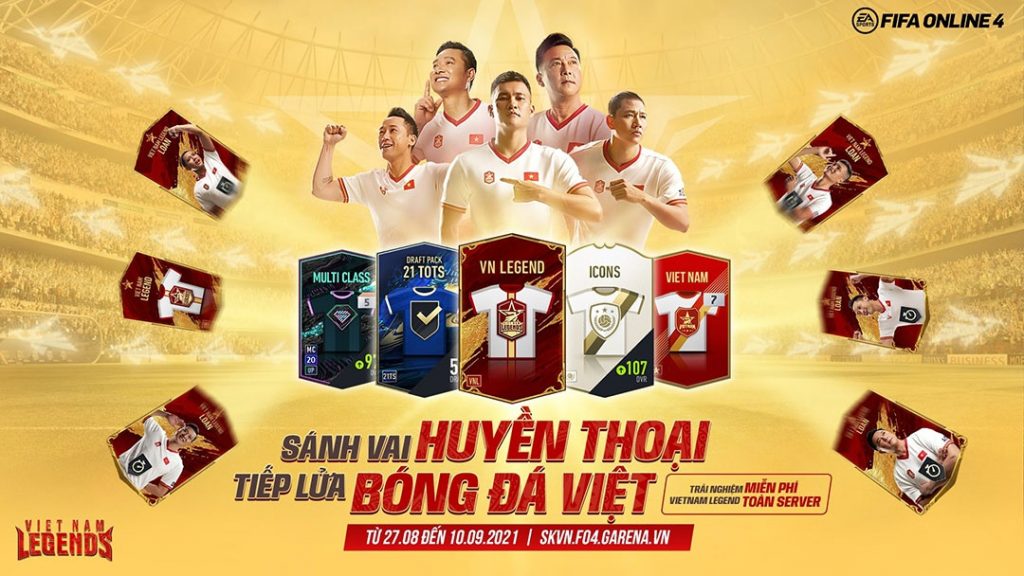 FIFA Online 4: Vietnam Legends, game thủ  nhận free cầu thủ Việt Nam