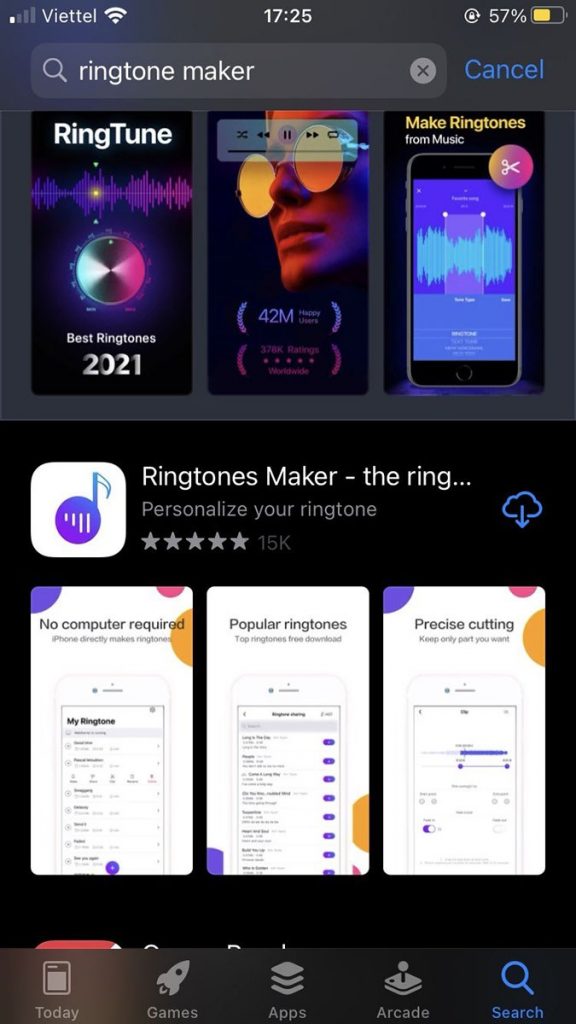 Ringtone Maker là một app cài nhạc chuông Iphone 