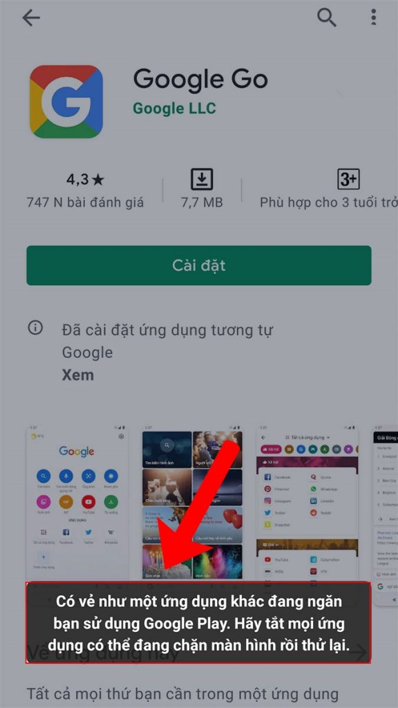 Lỗi ứng dụng ngăn chặn Google Play