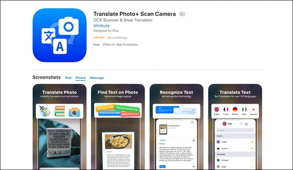 Translate Photo - App dịch nhanh tiếng anh bằng camera