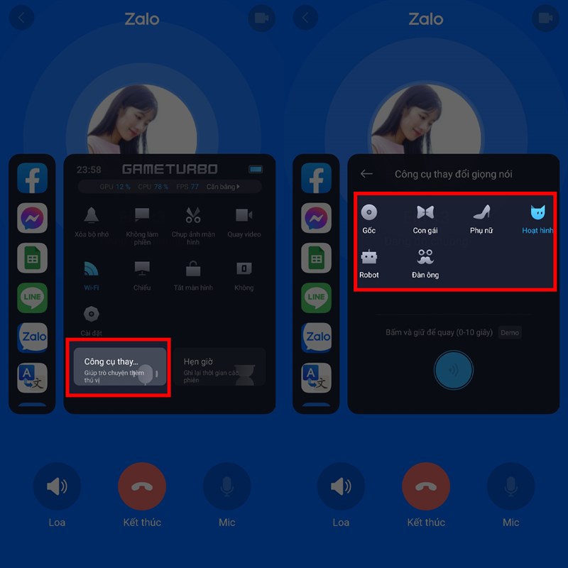Cách thay đổi giọng nói trên Zalo Xiaomi