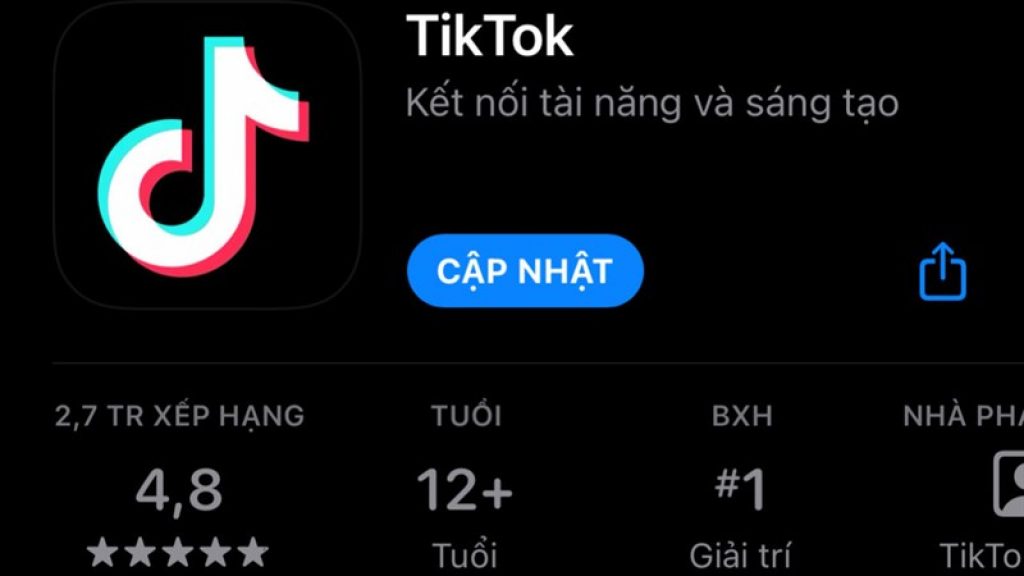 cập nhật ứng dụng TikTok