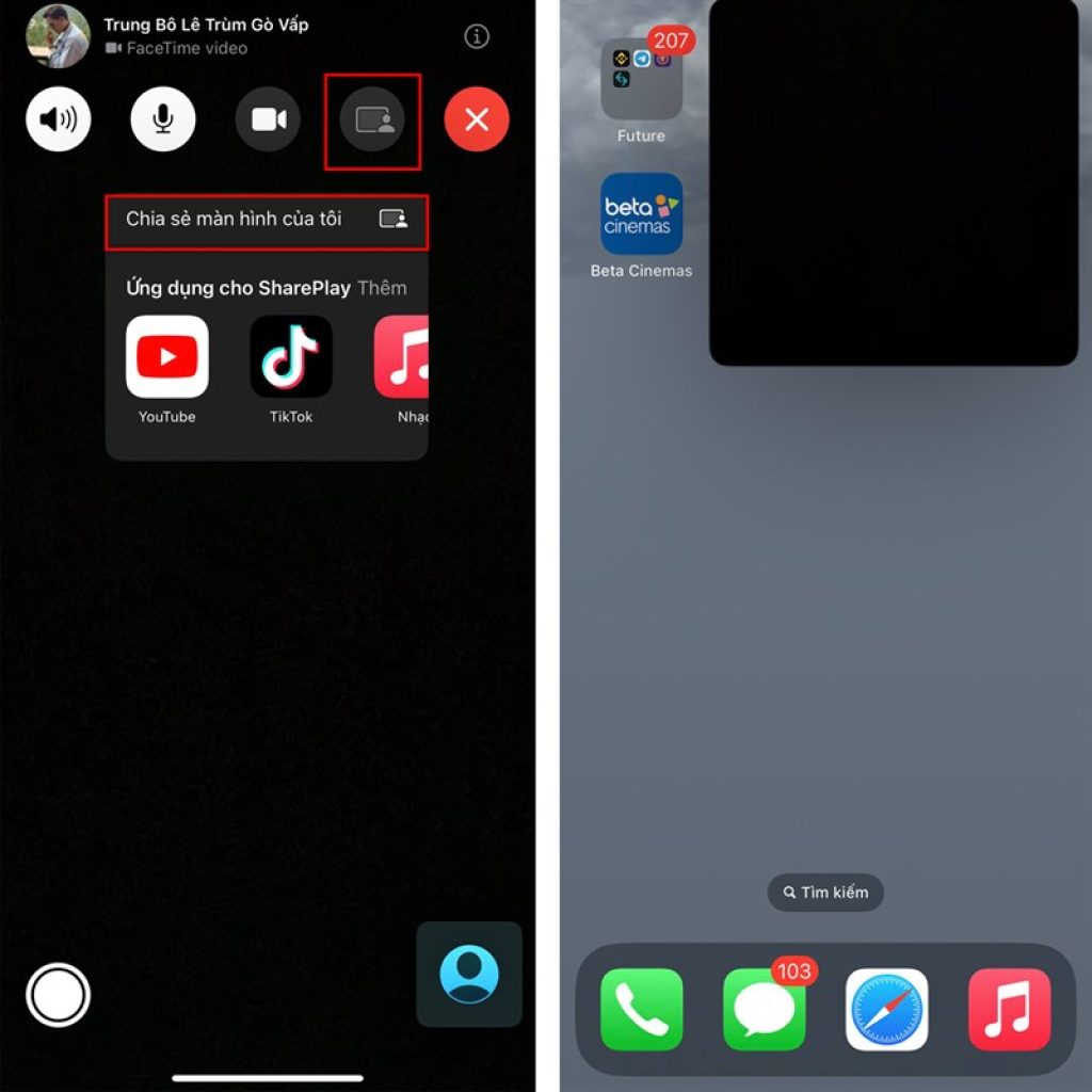 Cách chia sẻ màn hình iPhone bằng FaceTime